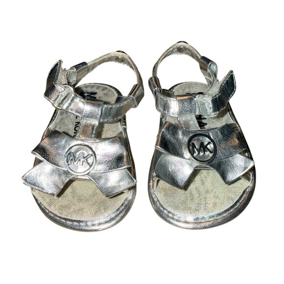 Michael Kors Baby Silver Sandals Shoes Size 2 - Picture 2 of 7